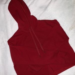 Red Cropped Hoodie